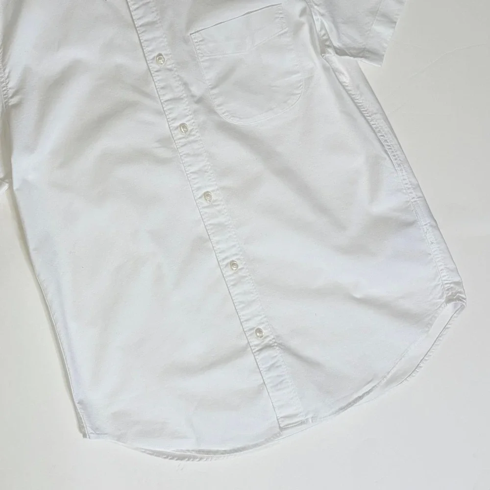 NWT!!‎ Men's J. CREW Short Sleeve Broken-In Organic Cotton Oxford Shirt White S